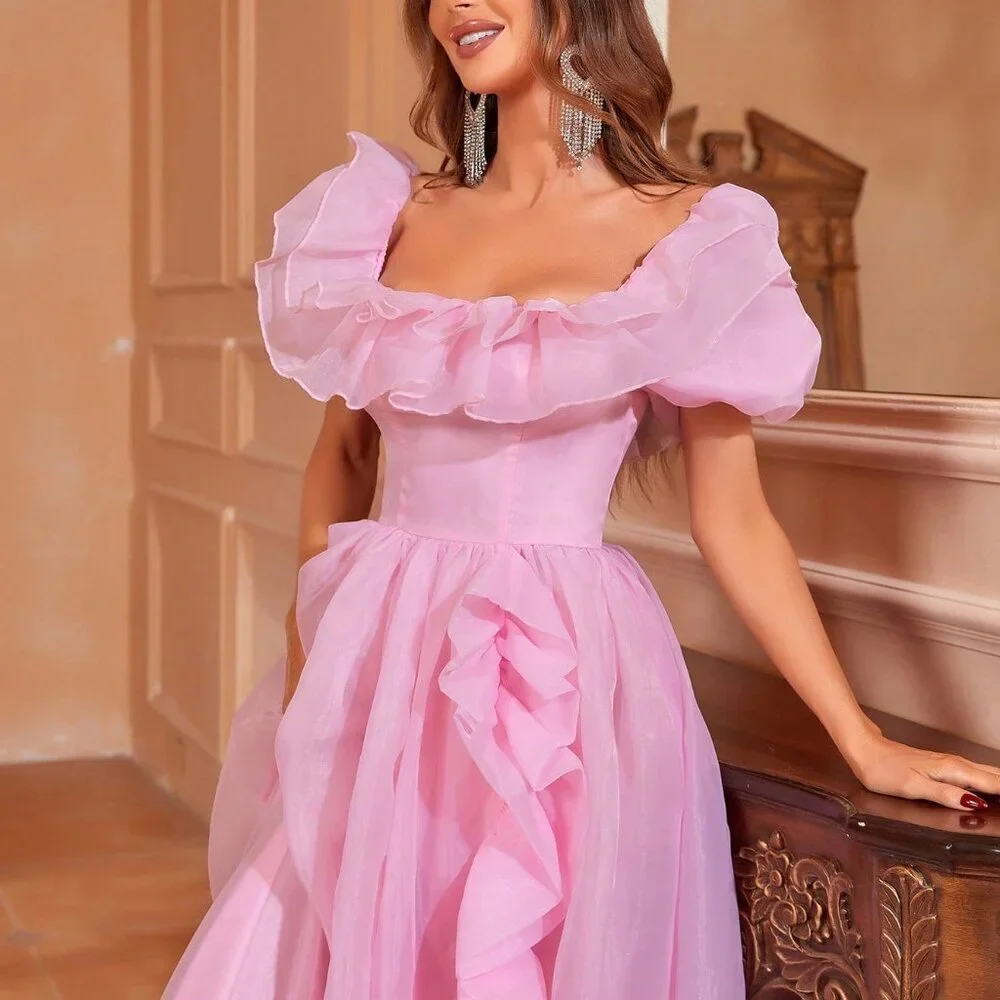 Pink Elegant Women's Formal Maxi Dress - Picture 4 of 7